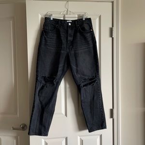 Zara Ripped Mom Fit Jeans